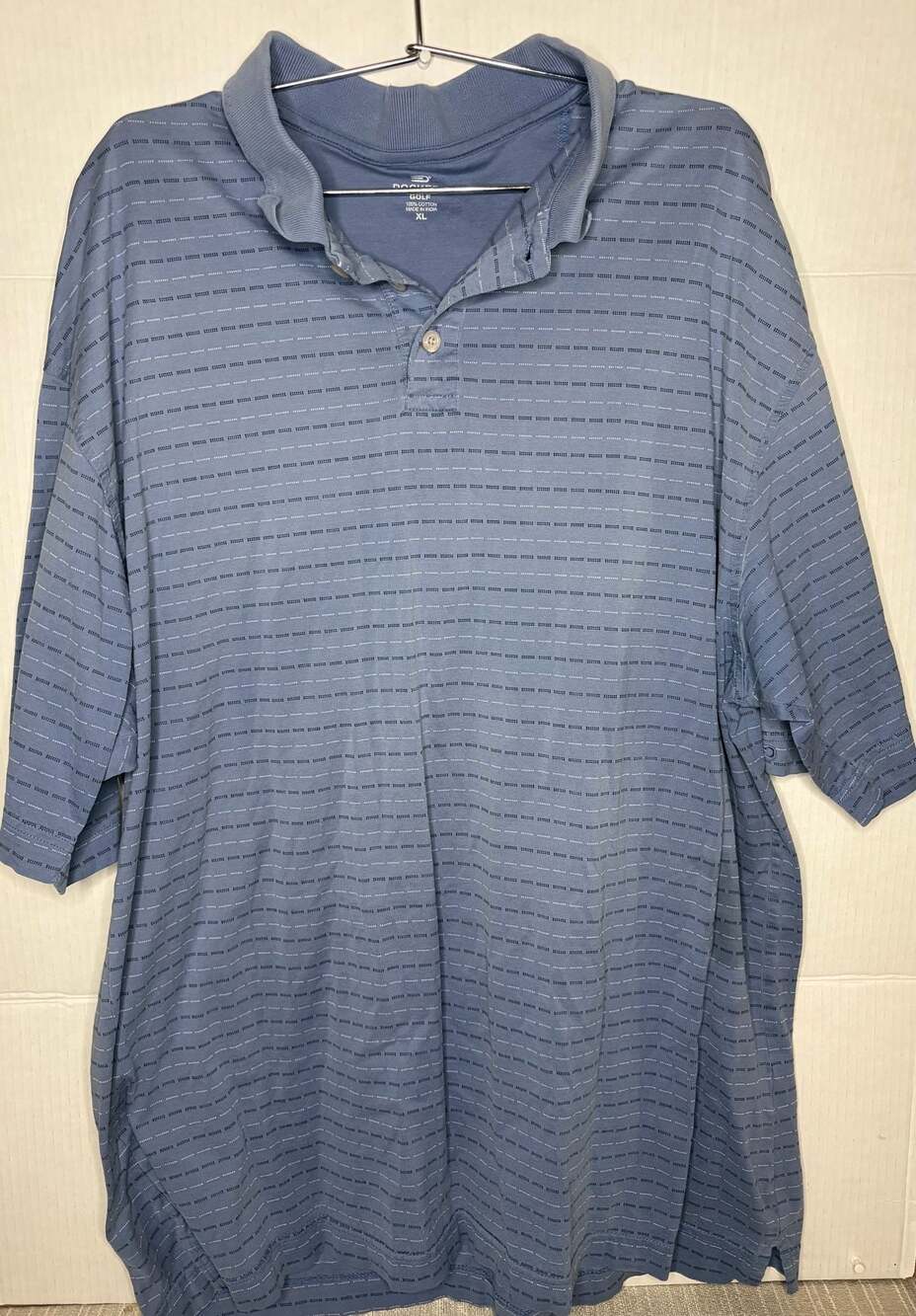 Dockers Golf Men's Blue Striped Short Sleeve Polo Shirt